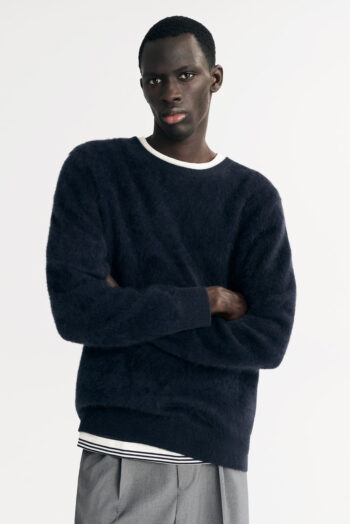 Men's Brushed Crewneck - O-Necks - Navy | Rizzing up