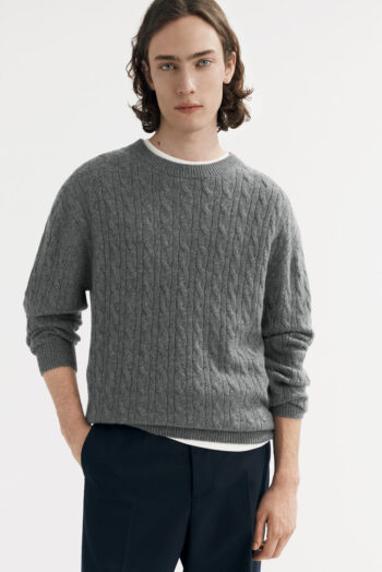 Men&'s Cable Knit - Cable Knits - Grey | Rizzing up