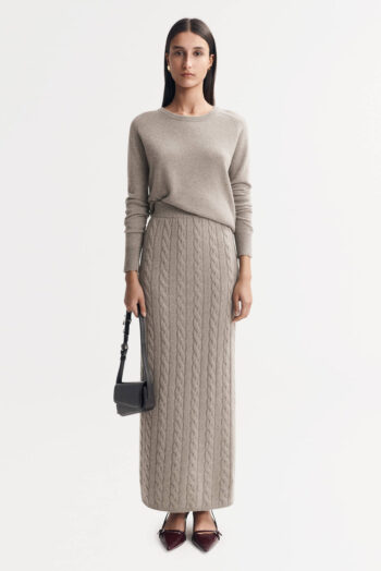 Cable Knit Skirt - Skirts - Greige | Rizzing up