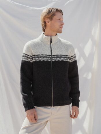 Wool sweater with minimalist ornament LEONARDO