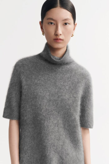 Brushed Turtleneck - Shortsleeves - Grey | Rizzing up