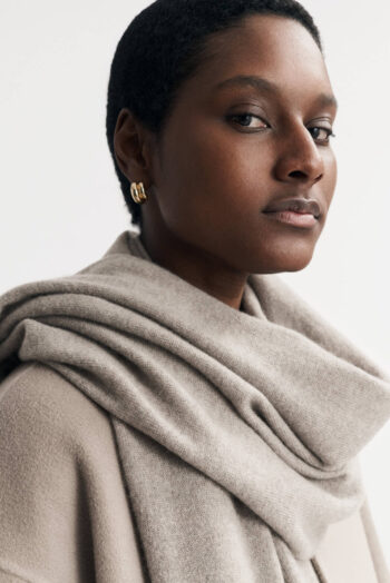 Knitted Scarf - Scarves - Greige | Rizzing up