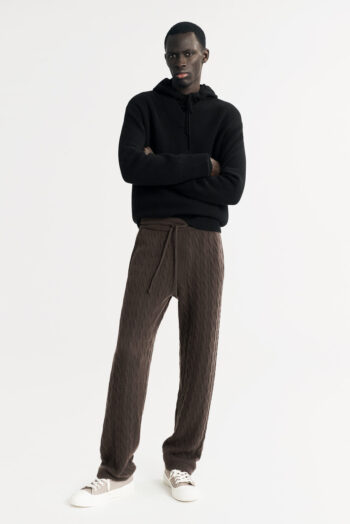 Men&'s Cable Knit Pants - Pants - Chocolate | Rizzing up