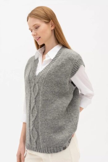 Grey vintage style women¡¯s vest MORTA