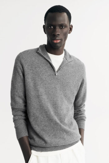 Men&'s Half Zip - Zipper - Grey | Rizzing up