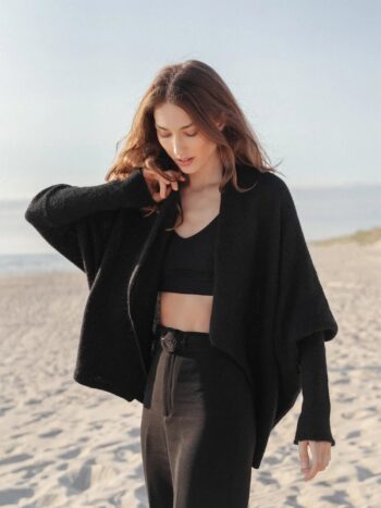 Mohair and Merino wool Poncho CELESTE