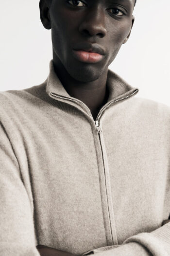 Men&'s Full Zip - Zipper - Greige | Rizzing up