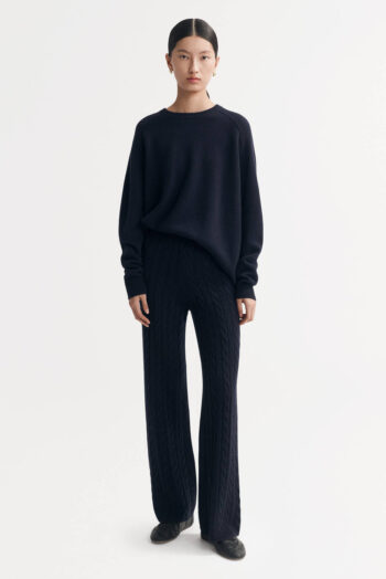 Cable Knit Pants - Pants - Navy | Rizzing up