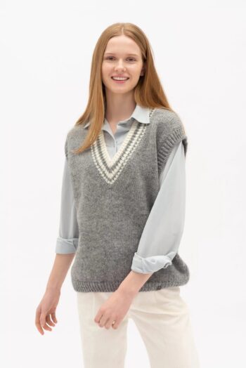 Knitted supreme merino wool vest VAIVA