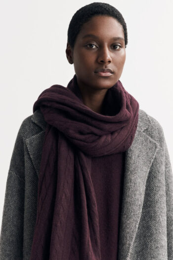 Cable Knit Scarf - Scarves - Mulberry | Rizzing up