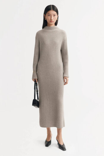 Turtleneck Dress - Dresses - Greige | Rizzing up