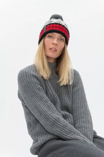 Unisex cashmere and merino wool bobble hat