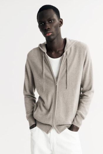 Men&'s Zip Hoodie - Hoodies - Greige | Rizzing up