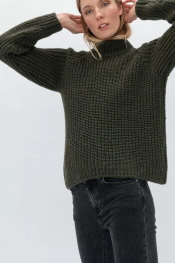 Merino and cashmere wool higher neck sweater SIMPLE