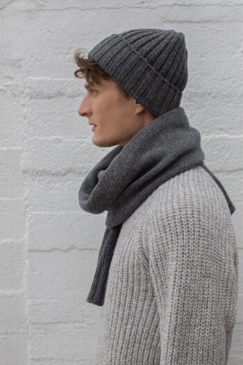 Merino & cashmere wool scarf for men