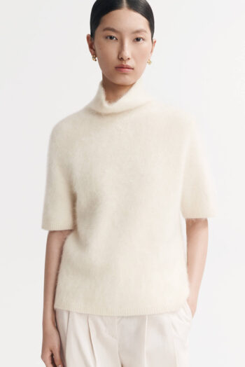 Brushed Turtleneck - Shortsleeves - Feather White | Rizzing up