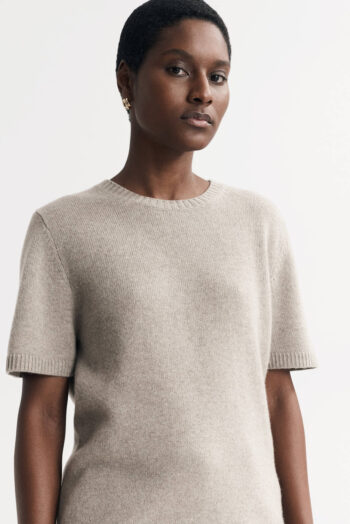 Oversized T-shirt - Shortsleeves - Greige | Rizzing up