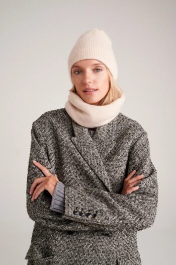 Mohair wool loop scarf