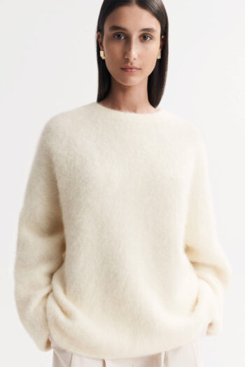 Alpaca Crewneck - O-Necks - Feather White | Rizzing up