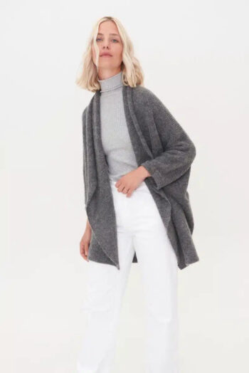 Alpaca and merino wool poncho MIST