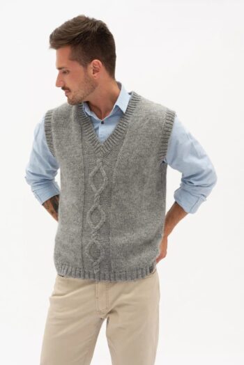 Cashmere and merino vintage men¡¯s vest AIDO