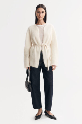Brushed Cardigan - Cardigans - Feather White | Rizzing up