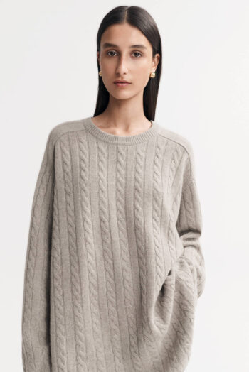 Cable Knit Crewneck - Cable Knits - Greige | Rizzing up