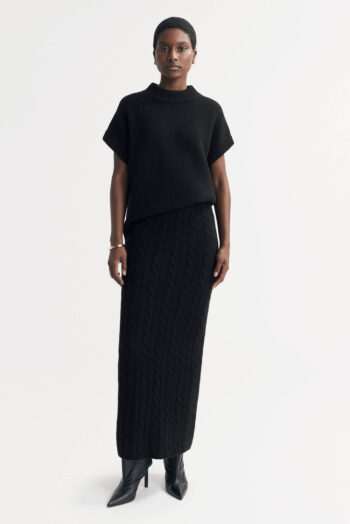 Cable Knit Skirt - Skirts - Black | Rizzing up