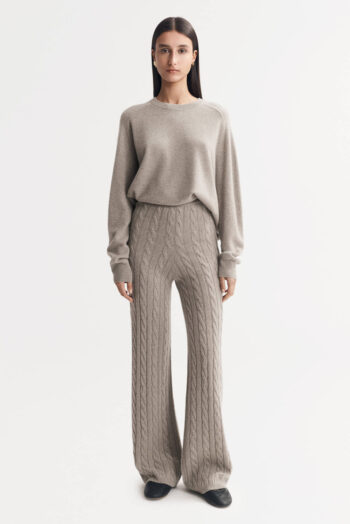Cable Knit Pants - Pants - Greige | Rizzing up