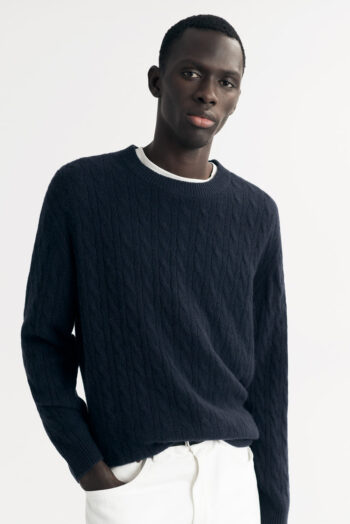 Men&'s Cable Knit - Cable Knits - Navy | Rizzing up