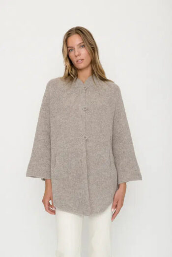 New wool poncho with buttons SOIL