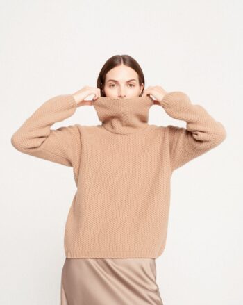 Cashmere and Merino Wool Honeycomb Sweater BEATRICE