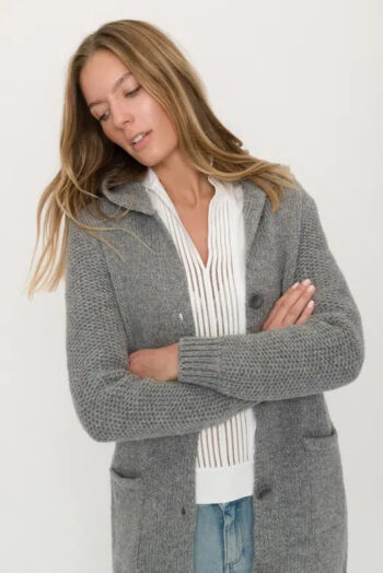 New wool hooded cardigan AMELIA